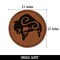Southwest Native American Bison Buffalo Spirit Animal Round Iron-On Engraved Faux Leather Patch Applique - 2.5"